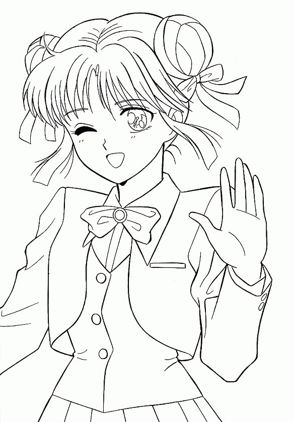 Coloriage Fille Manga Magnifique Dessin Gratuit À Imprimer encequiconcerne Coloriage Fille Manga Kawaii