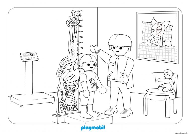 Coloriage Hopital Pediatrique Dessin Playmobil À Imprimer avec Coloriage Maison Avec Animlaux