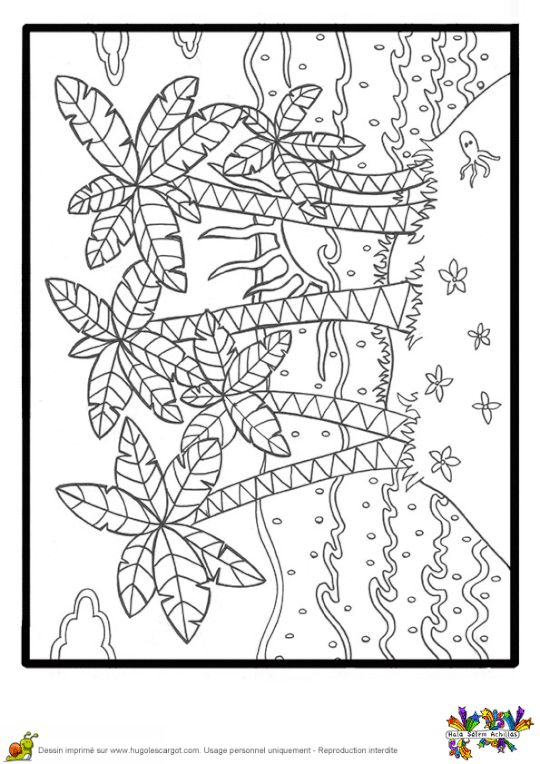 Coloriage Île Et Palmiers | Coloriage, Coloriage Vacances, Coloriage dedans Hugo L&#039;Escargot Bateau