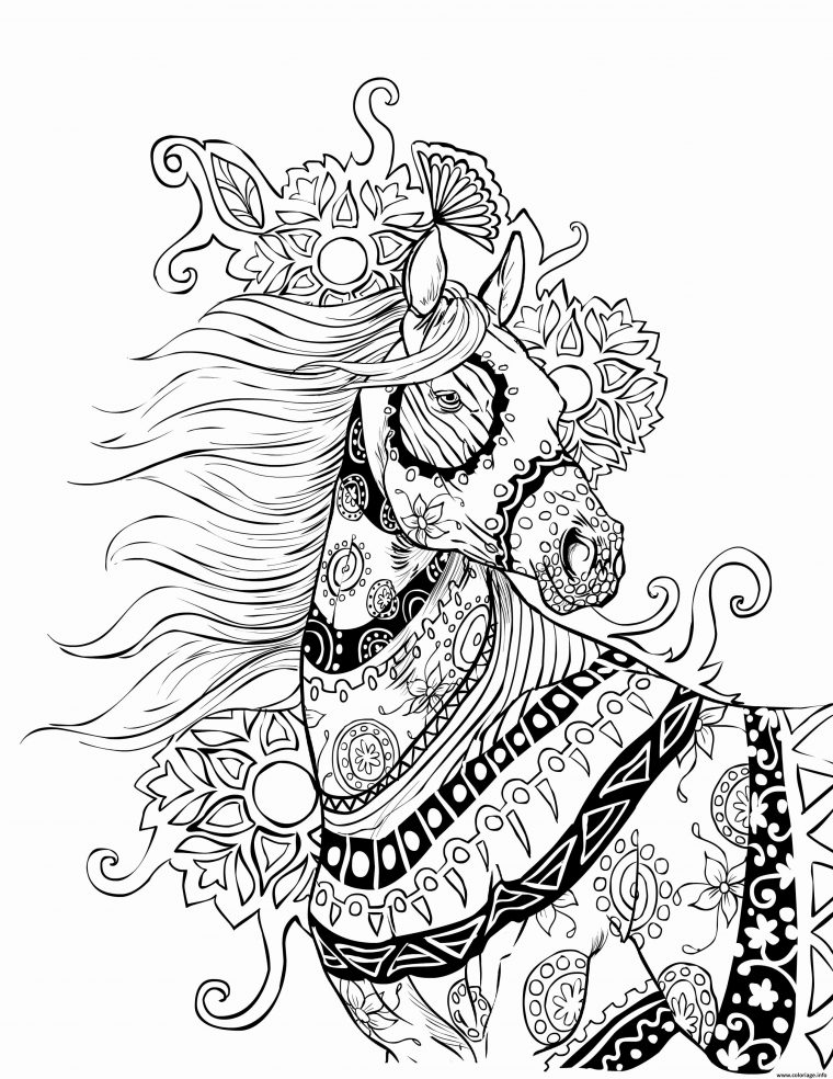 Coloriage Incroyable Cheval Mandala Adulte Dessin Adulte Cheval À Imprimer serapportantà Coloriage Animaux 3D