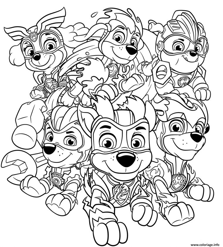Coloriage La Super Patrouille Mighty Pups Dessin Pat Patrouille À Imprimer à Dessin De La Pat Patrouille Colorier