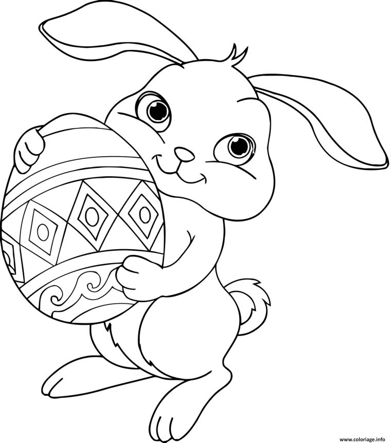 Coloriage Lapin De Paques Oeufs Dessin Lapin À Imprimer encequiconcerne Oeuf Coloriage En Ligne