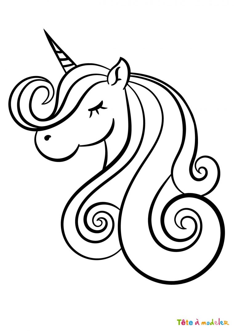 Coloriage Licorne #2 Avec Tête À Modeler En 2021 | Dessin Licorne À encequiconcerne Dessin A Colorier Facile Unicorn