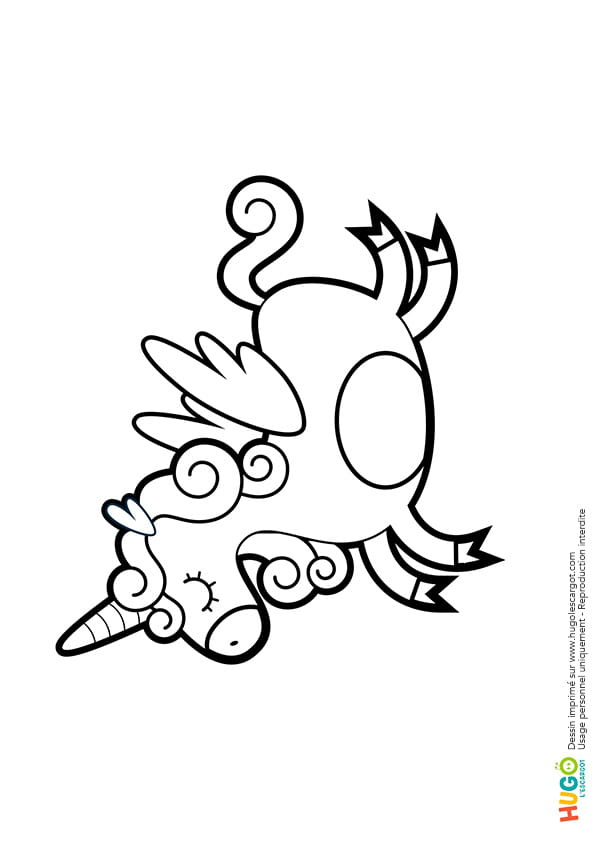 Coloriage Licorne Kawaii En Ligne Gratuit À Imprimer encequiconcerne Hugo L'Escargot 6 Coloriage