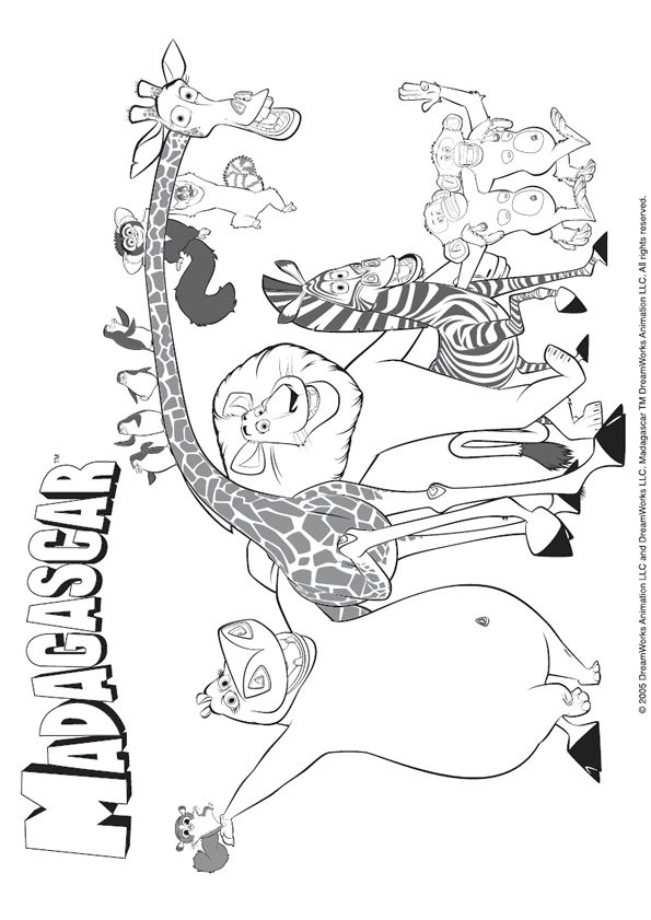 Coloriage Madagascar Personnages | Coloriage, Dessin dedans Dessins Animés Hugo L&#039;Escargot