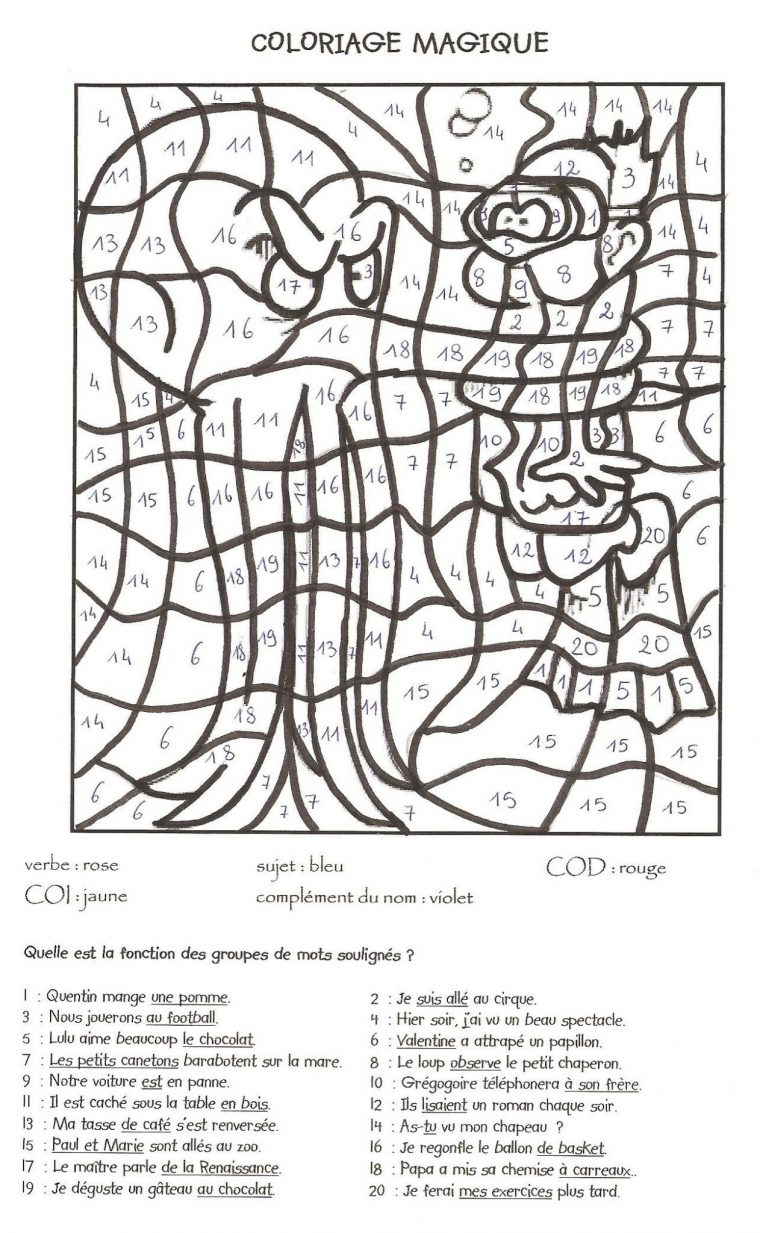 Coloriage Magique 6Eme | Coloriage Kids tout Coloriage Magique 6 Eme
