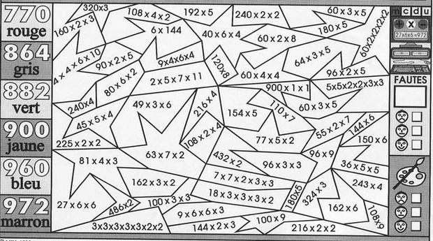 Coloriage Magique 6Eme Multiplication / Coloriages Multiplications A 3 encequiconcerne Coloriage Magique 6 Eme