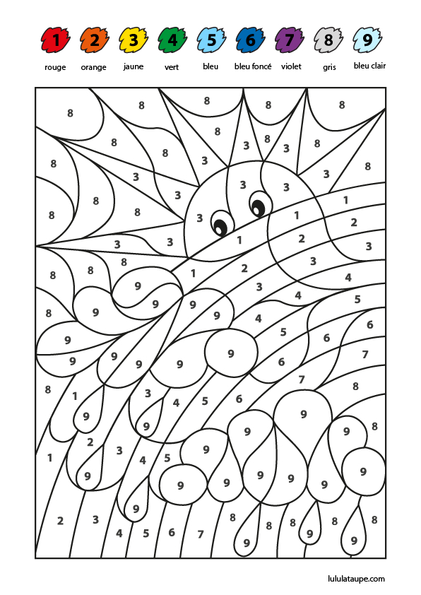 Coloriage Magique, Chiffres De 1 À 9 – Lulu La Taupe, Jeux Gratuits concernant Dessin A Imprimer Coloriage Magique
