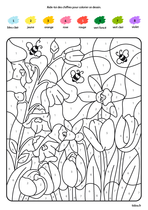 Coloriage Magique, Des Abeilles Et Des Fleurs – Tidou.fr En 2021 encequiconcerne Ogre Coloriage Magique