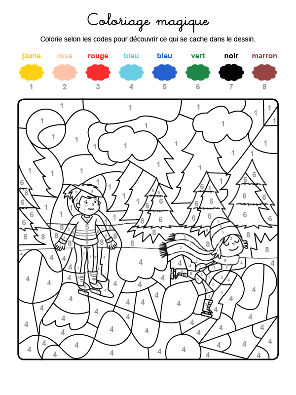 Coloriage Magique En Français: Una Pisa De Hielo En La Montaña serapportantà Coloriage Magique 1 À 4 Coloriage Magique En Français: Una Pisa De Hielo En La Montaña serapportantà Coloriage Magique 1 À 4