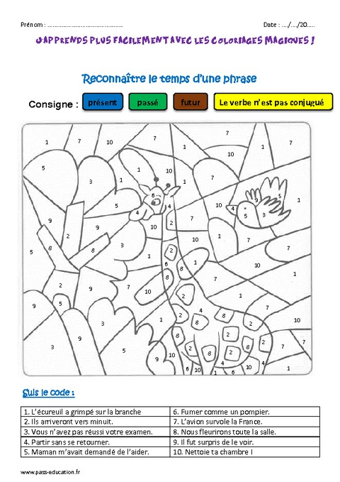 Coloriage Magique Infinitif Ce2 – Ohbq dedans Passé Composé Coloriage Magique