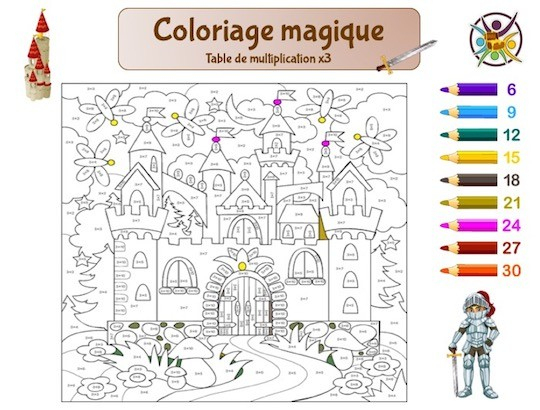 Coloriage Magique Multiplication – La Table De 3 – Un Anniversaire En Or encequiconcerne Coloriage Magique Quantité