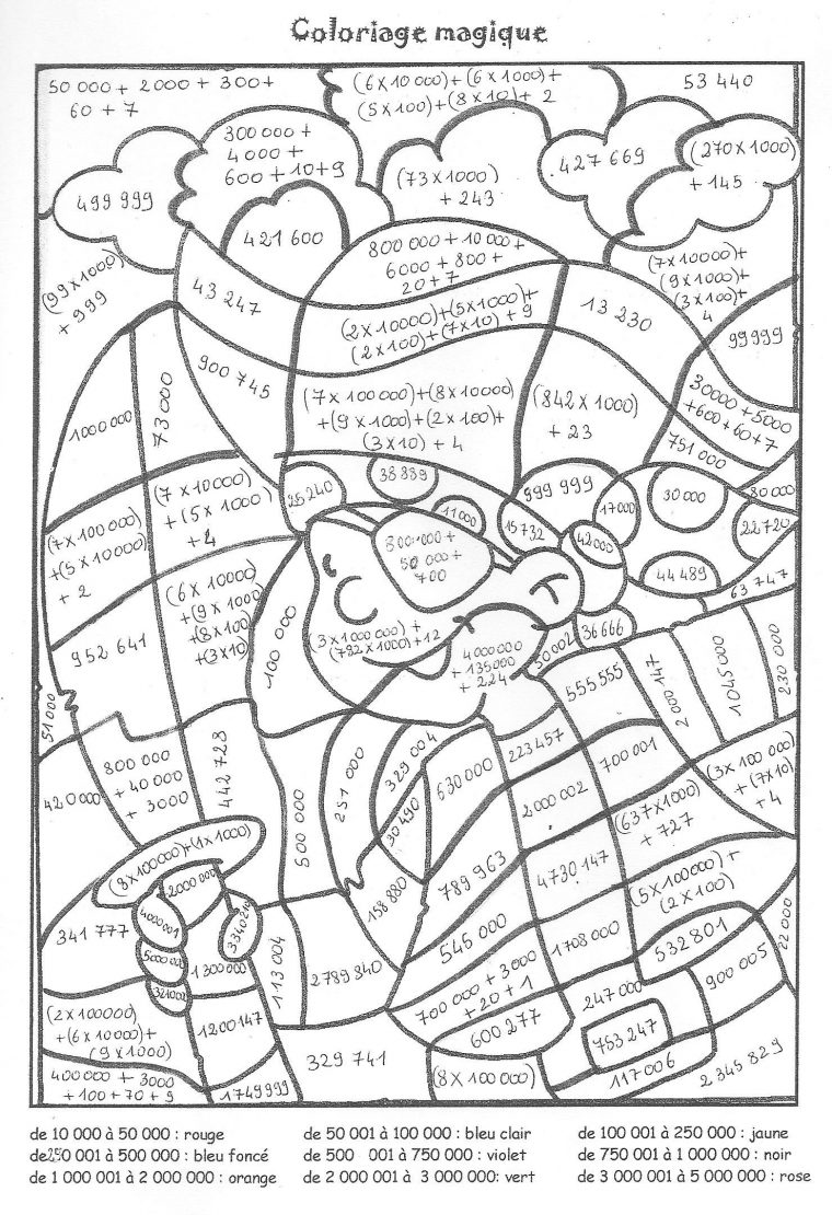 Coloriage Magique Multiplier Par 10 100 1000 dedans Dessin A Imprimer Coloriage Magique Cm2
