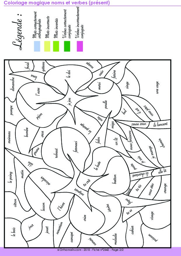 Coloriage Magique Noms Et Verbes (Présent) | Orthomalin concernant Orthographe Coloriage Magique Coloriage Magique Noms Et Verbes (Présent) | Orthomalin concernant Orthographe Coloriage Magique