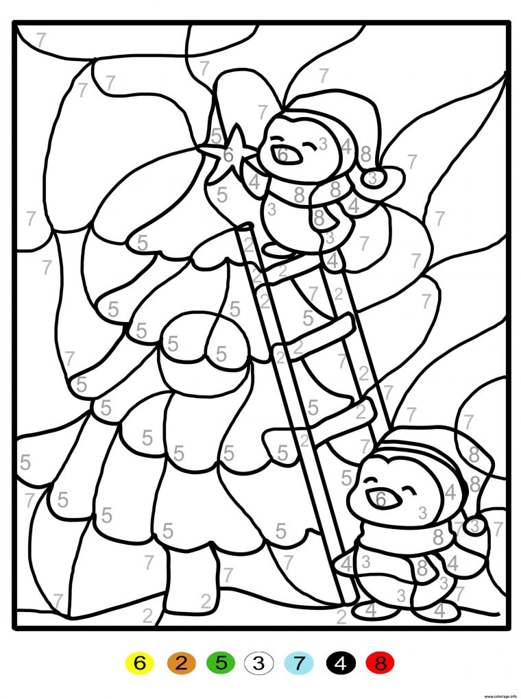 Coloriage Magique Sapin De Noel Chiffre Numero Maternelle Dessin tout Coloriage Magique Pdf