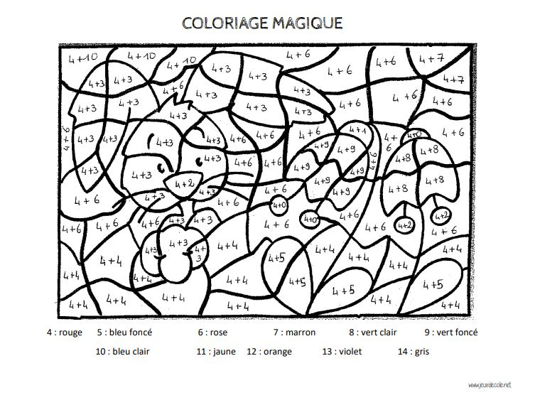 Coloriage Magique Table De Multiplication / Coloriages Magiques Gs Cp dedans Coloriage Magique Table De 4 Ce1