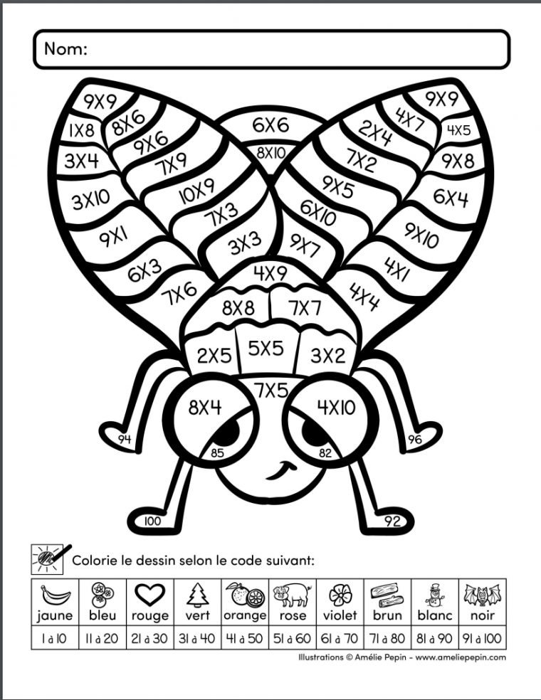 Coloriage Magique – Tables De Multiplication (Ameliepepin dedans Coloriage Magique Opérations