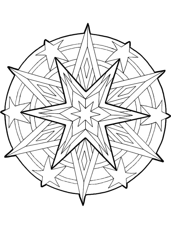 Coloriage Mandala Étoiles À Imprimer pour Jeux De Fille Coloriage Mandala