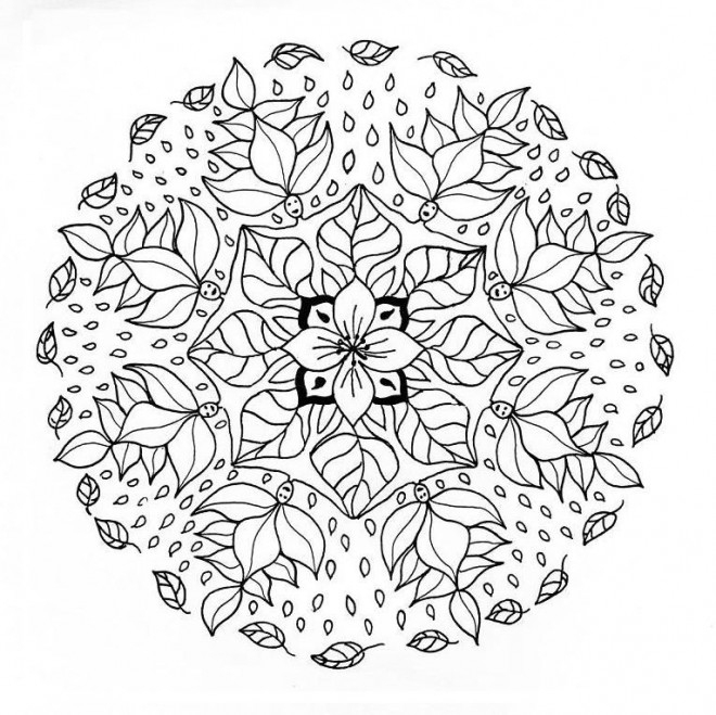 Coloriage Mandala Fleur Anti-Stress Dessin Gratuit À Imprimer intérieur Mandala Jardin Coloriage