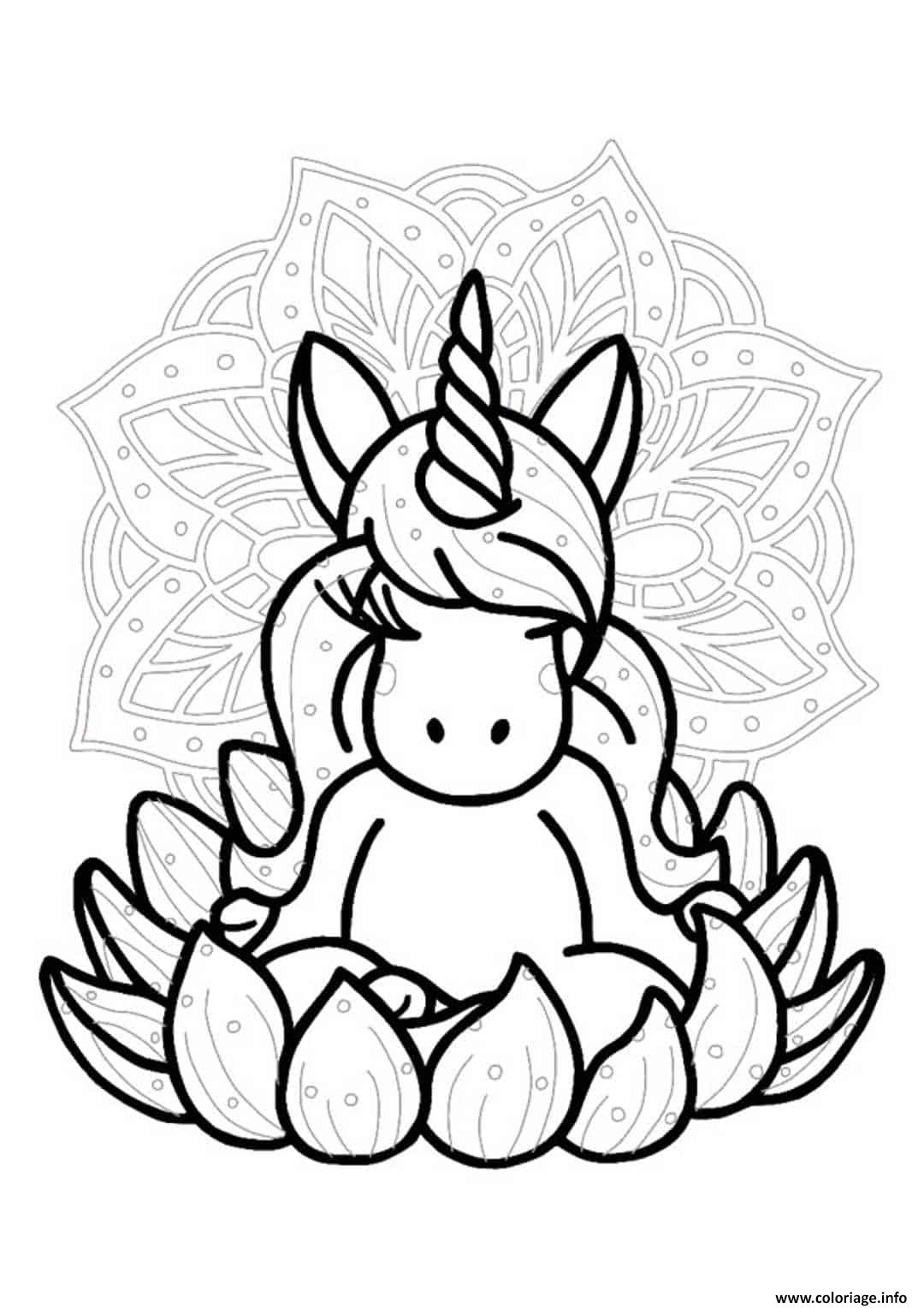 Coloriage Mandala Licorne Zen Dessin Licorne À Imprimer concernant Dessin Licorne Princesse A Imprimer