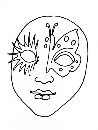 Coloriage Masque Au Crayon Dessin Gratuit À Imprimer tout Masque De Carnaval Coloriage En Ligne Gratuit