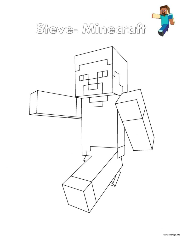Coloriage Minecraft Steve Entrain De Courir Dessin encequiconcerne Minecraft Coloriage En Ligne