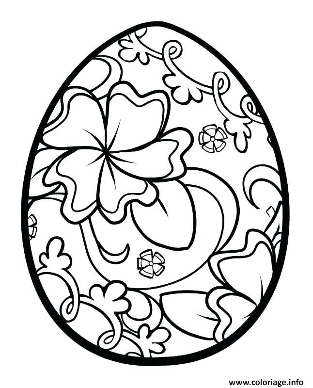 Coloriage Oeufs De Paques Motif De Fleurs Dessin Paques À Imprimer encequiconcerne Oeuf Coloriage En Ligne
