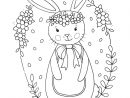 Coloriage Petit Lapin Adorable Pour Paques Enfants Dessin Adulte Par intérieur Coloriage Animaux Gratuit Maternelle