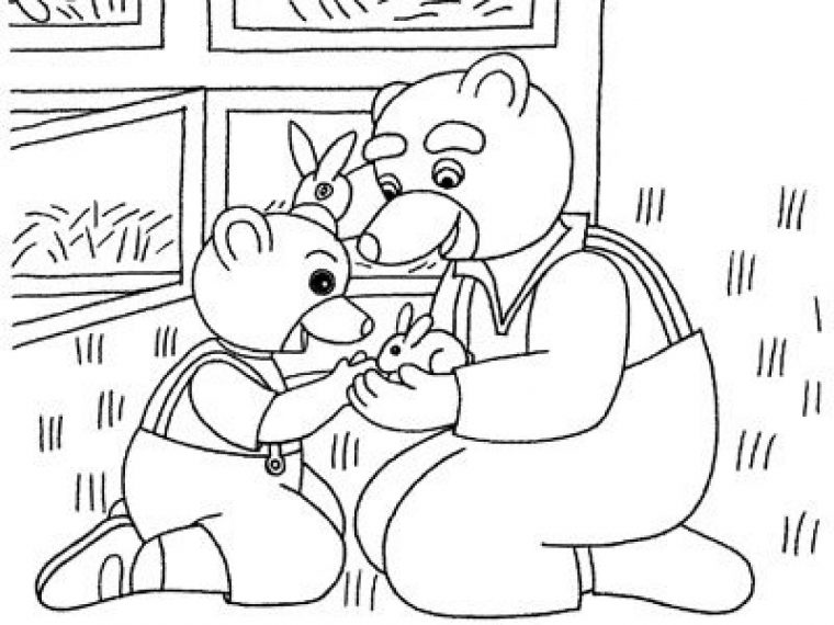 Coloriage: Petit Ours Brun Et Les Lapins Câlins serapportantà Coloriage En Ligne Petit Ours Brun
