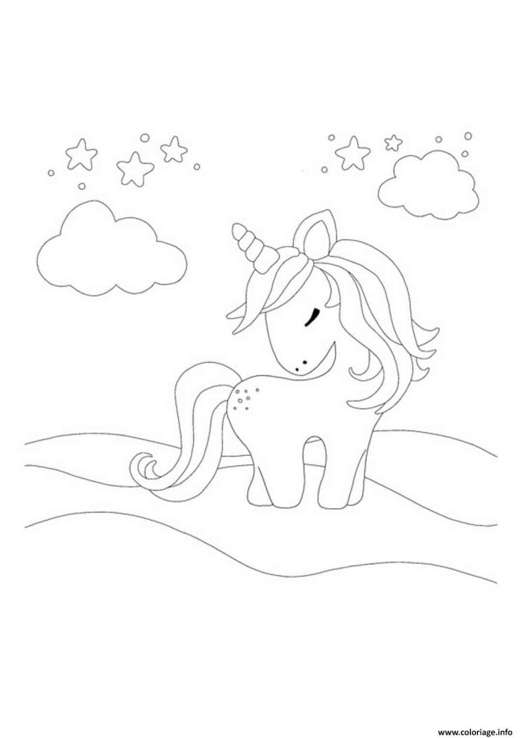Coloriage Petite Licorne Mignonne Dessin Licorne À Imprimer tout Dessin Licorne Princesse A Imprimer