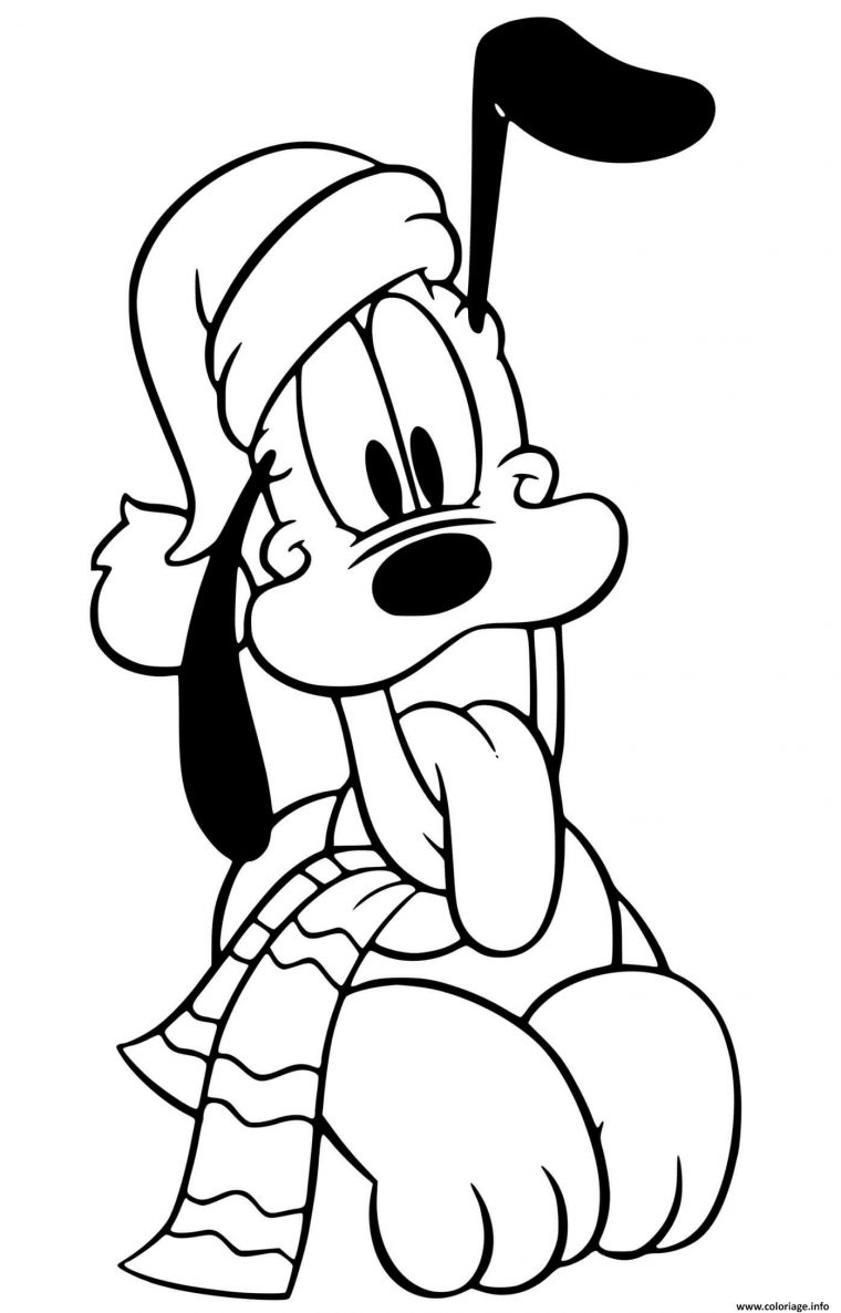 Coloriage Pluto Wearing Hat Scarf Dessin Noel Disney À Imprimer serapportantà Dessin A Colorier Facile Pdf