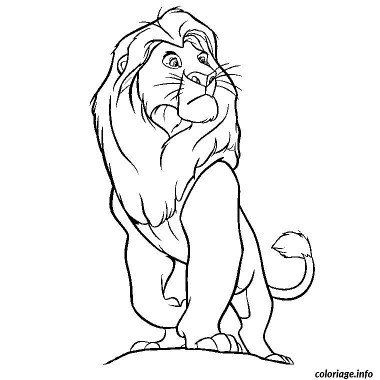Coloriage Roi Lion Disney Regarde De Loin Dessin Animaux À Imprimer avec Dessin A Colorier Imprimer Roi Lion