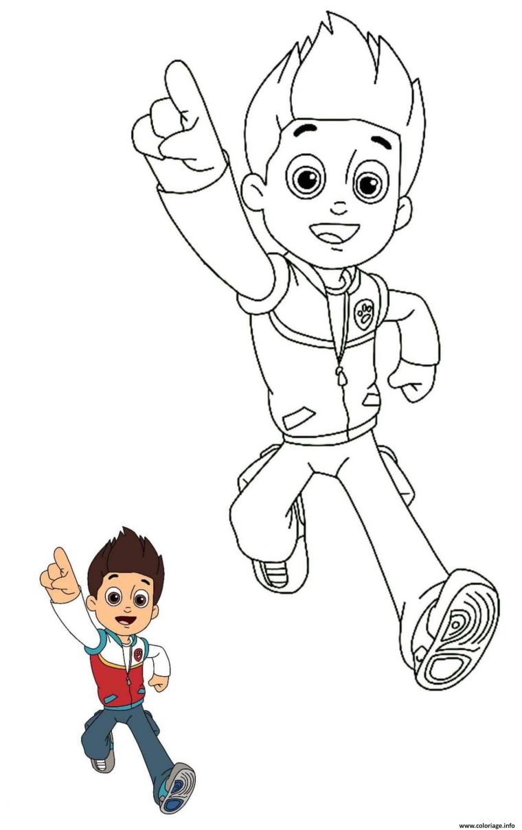 Coloriage Ryder Jeune De 10 Ans Aime Les Aventures Paw Patrol Dessin destiné Dessin À Colorier Facile