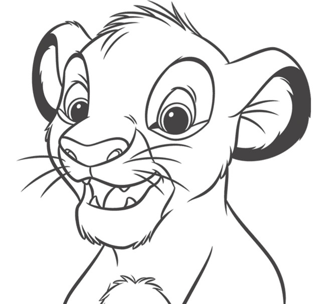 Coloriage Simba Simple À Colorier Dessin Gratuit À Imprimer encequiconcerne Dessin À Colorier Facile