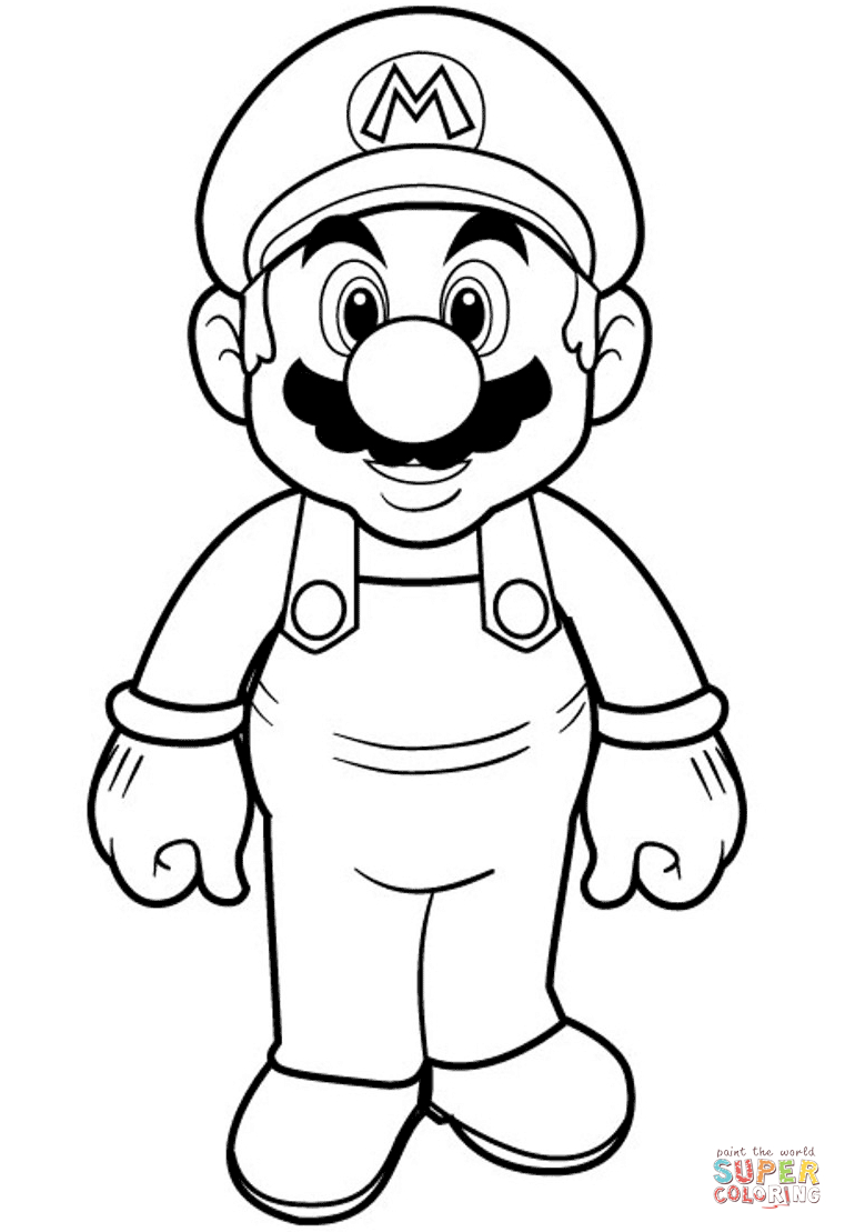 Coloriage – Super Mario | Coloriages À Imprimer Gratuits serapportantà Tete De Luigi Dessin