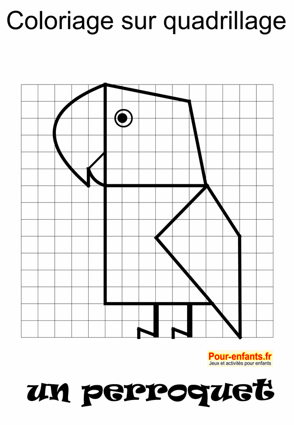Coloriage Sur Quadrillage Facile. Perroquet. | Quadrillage, Coloriage tout Coloriage Magique Quadrillage