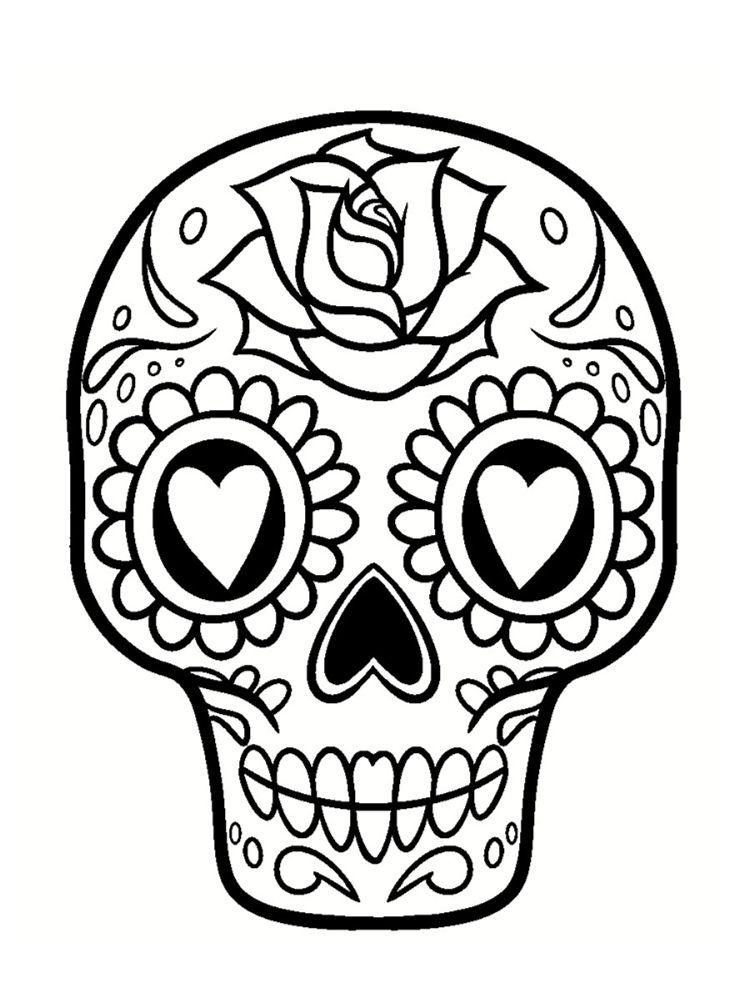 Coloriage Tête De Mort Mexicaine : 20 Dessins À Imprimer | Coloriage tout Dessin A Colorier Facile Tete De Mort