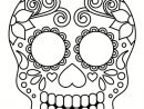 Coloriage Tête De Mort Mexicaine : 20 Dessins À Imprimer tout Dessin Tete De Mort Facile