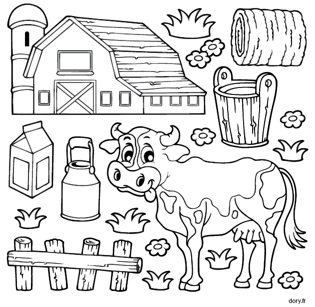 Coloriage, Une Vache À La Ferme | Coloriage, Dessin Ferme, Coloriage encequiconcerne Coloriage Maternelle Pdf 8 Ans
