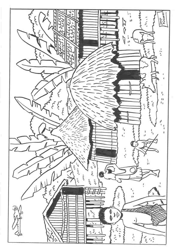 Coloriage Villages Gratuit À Imprimer encequiconcerne Coloriage Maison Avec Animlaux