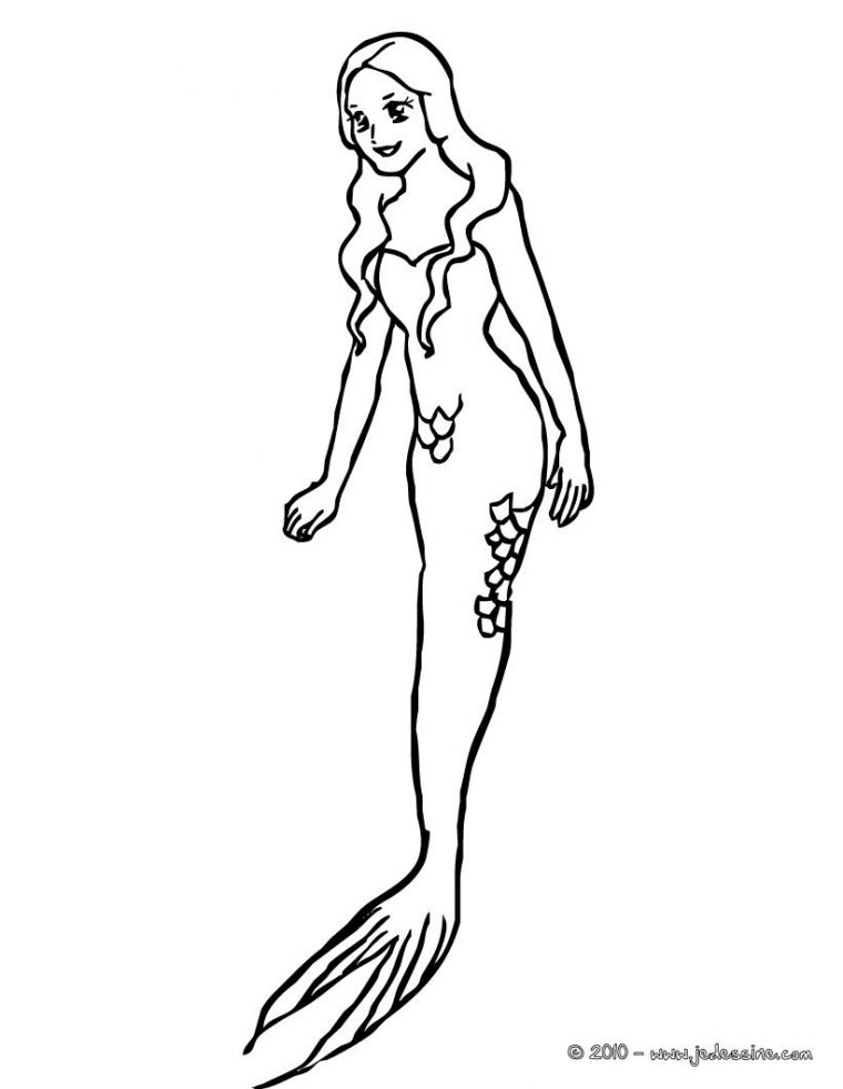 Coloriages Coloriage Sirene À Imprimer – Fr.hellokids concernant Dessin A Colorier Et A Imprimer De Sirene