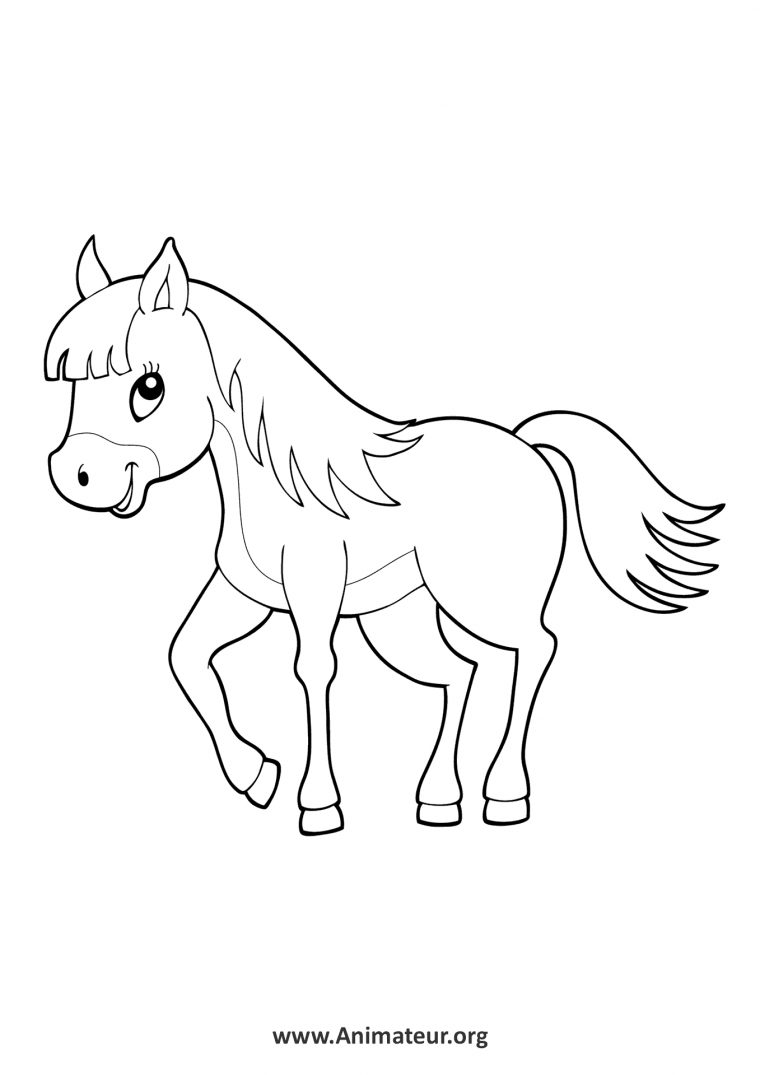 Coloriages De Chevaux avec Dessin A Colorier Facile Qui Saute
