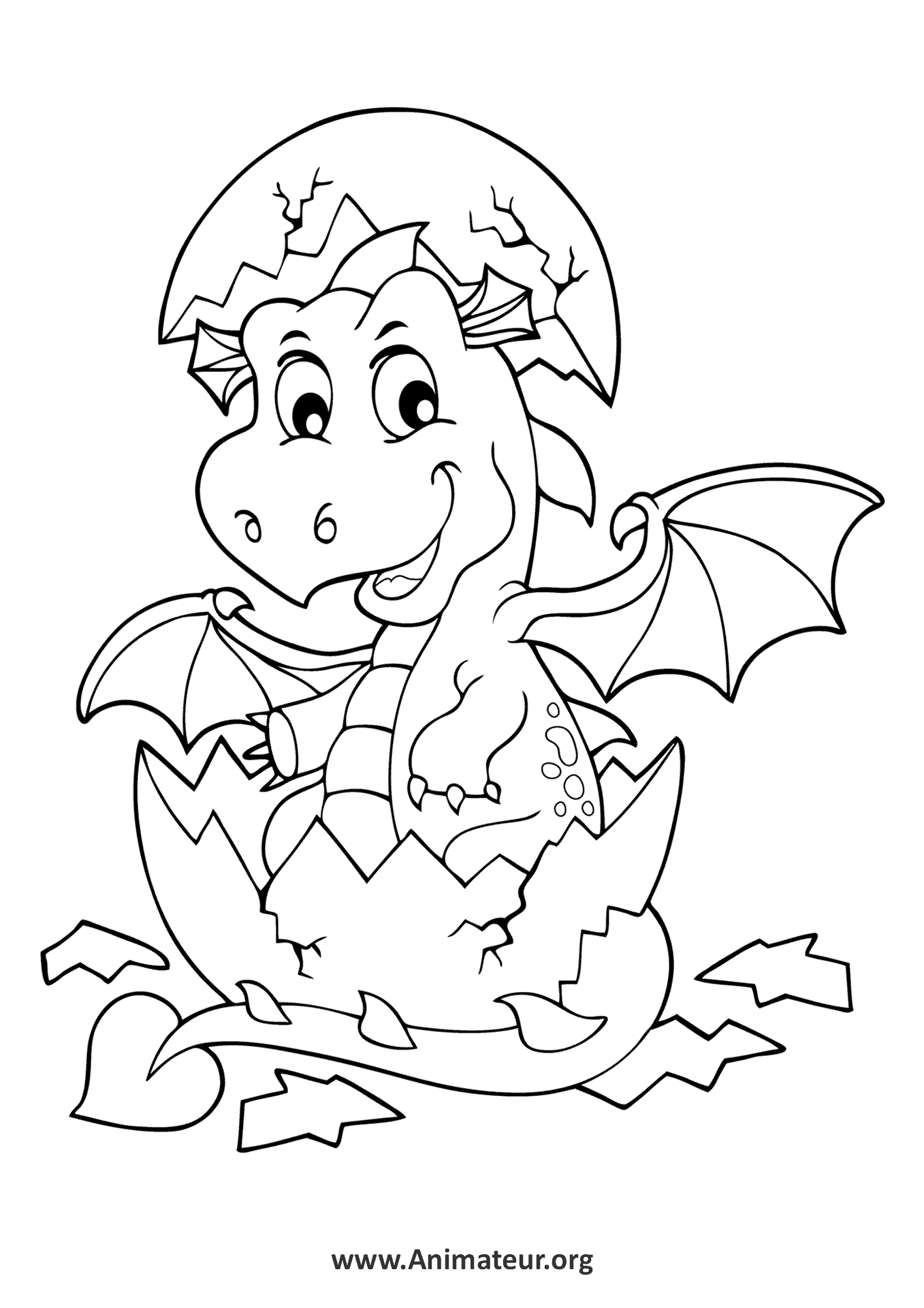 Coloriages De Dragons à Dessin A Colorier Facile Qui Crache Du Feu