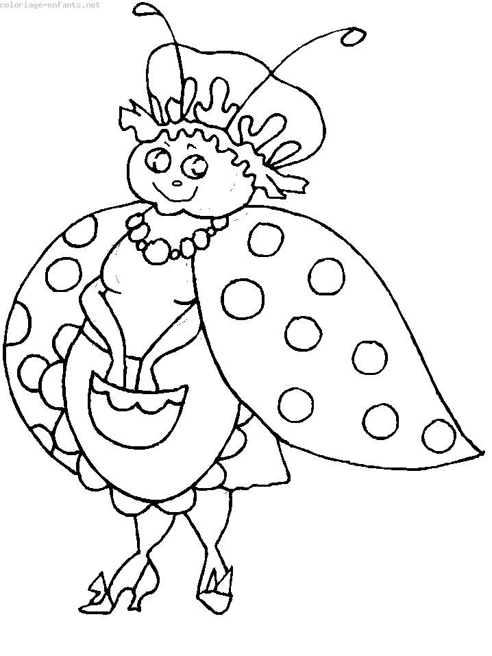 Coloriages Enfants: Dessin Coccinelle encequiconcerne Coccinelle Coloriage Magique