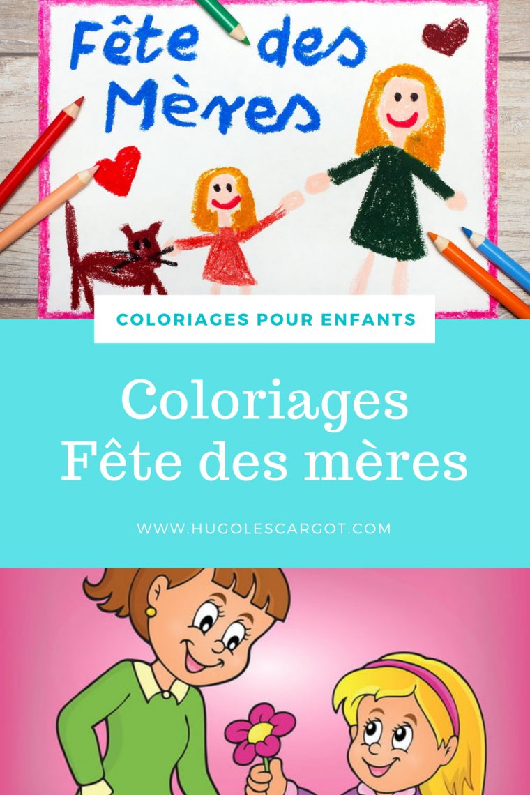Coloriages Fête Des Mères | Coloriage Fête Des Mères, Coloriage avec Hugo L'Escargot Carte Fete Des Meres