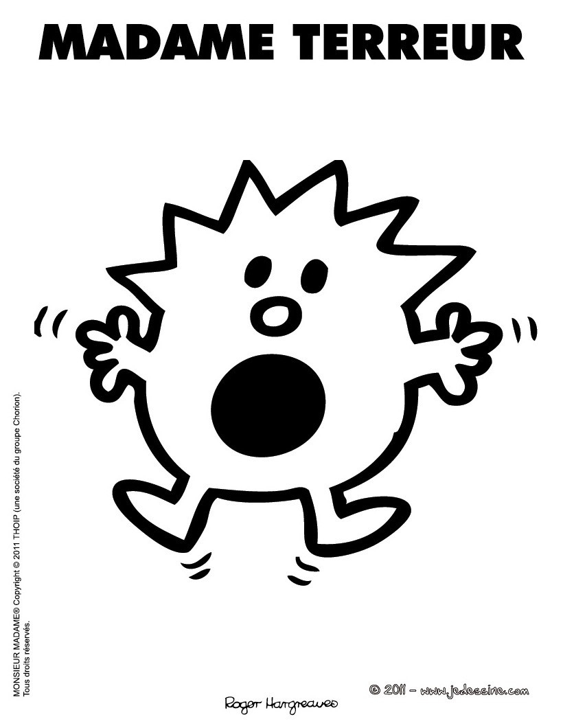 Coloriages Madame Terreur À Colorier - Fr.hellokids tout Application Coloriage En Ligne Gratuit