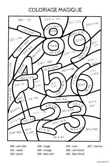 Coloriages Magiques De Calculs | Coloriage Magique, Livre Coloriage avec Coloriage Magique 6Ème Maths