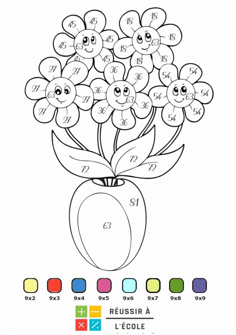 Coloriages Magiques Multiplication | 16 Dessins Gratuits Inédits pour Dessin Coloriage Magique Multiplication