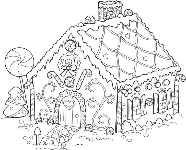 Coloriages: Maison En Pain D'Épices Imprimable, Gratuit, Pour Les serapportantà Coloriage Maison Avec Animlaux