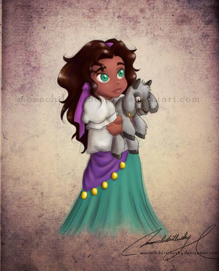 Com: Child Esmeralda By Moonchildinthesky On Deviantart | Disney Art concernant Esmeralda Disney Dessin